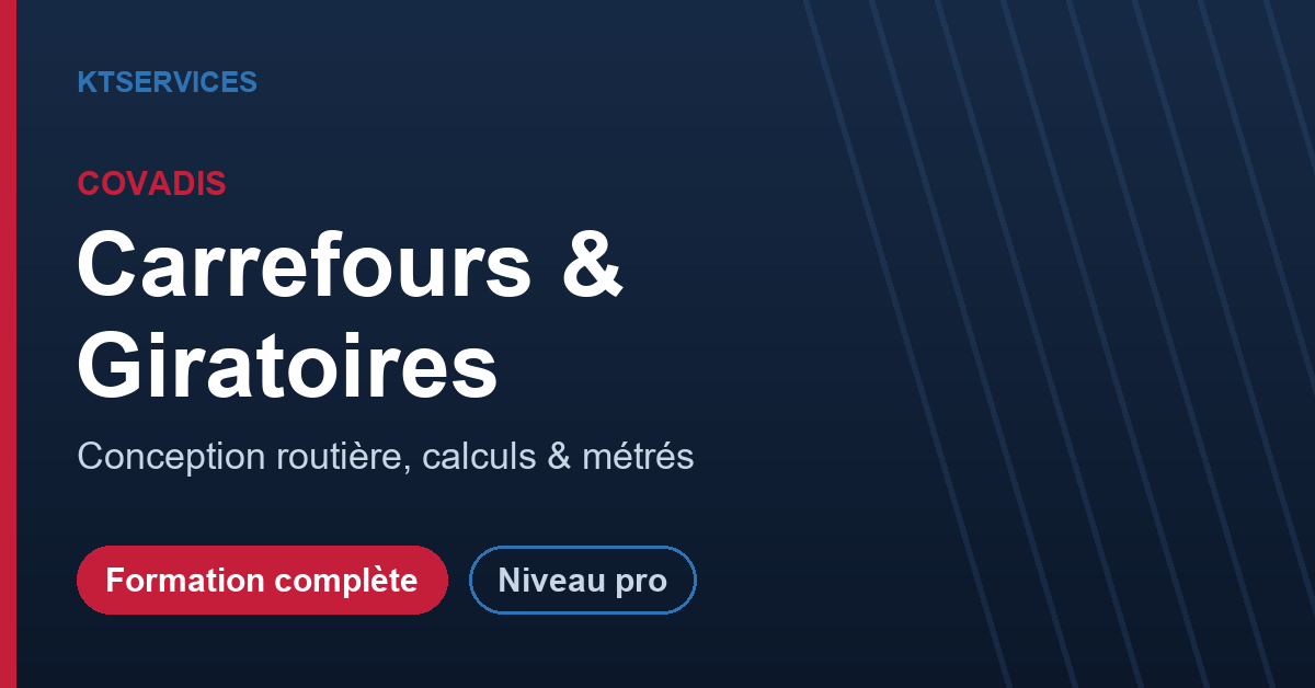 COVADIS – Conception de Carrefours et Giratoires : géométrie routière & métrés – Image 2