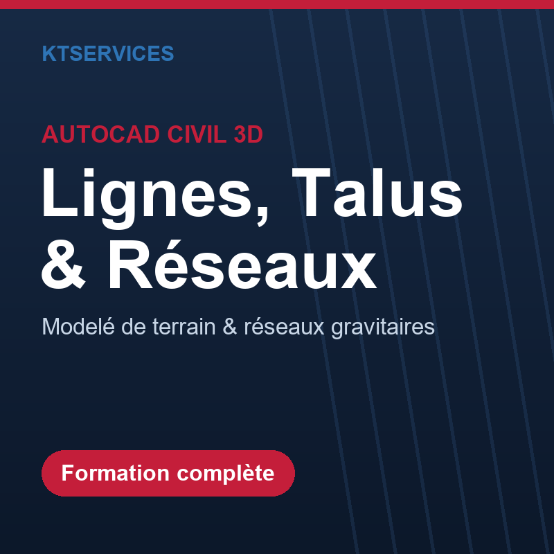 AutoCAD Civil 3D – Lignes caractéristiques, talus et réseaux gravitaires